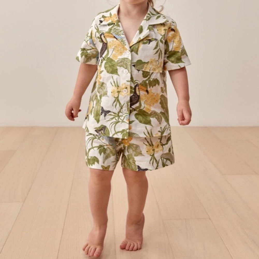 Reformation Lompoc Linen Two Piece Tropic Set Kids 4T